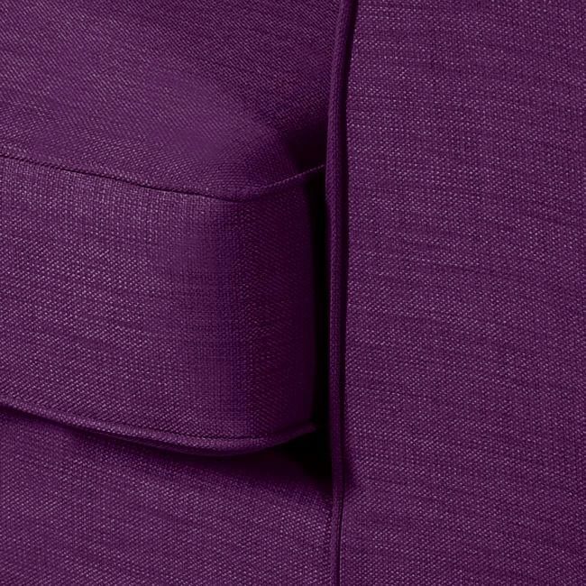 Sofa tapicerowana Lily, 2 osobowa, fioletowa, nóżki dąb olejowany
