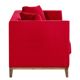 Sofa tapicerowana Lily, 3 osobowa, tkanina Turin czerwona, nóżki orzech