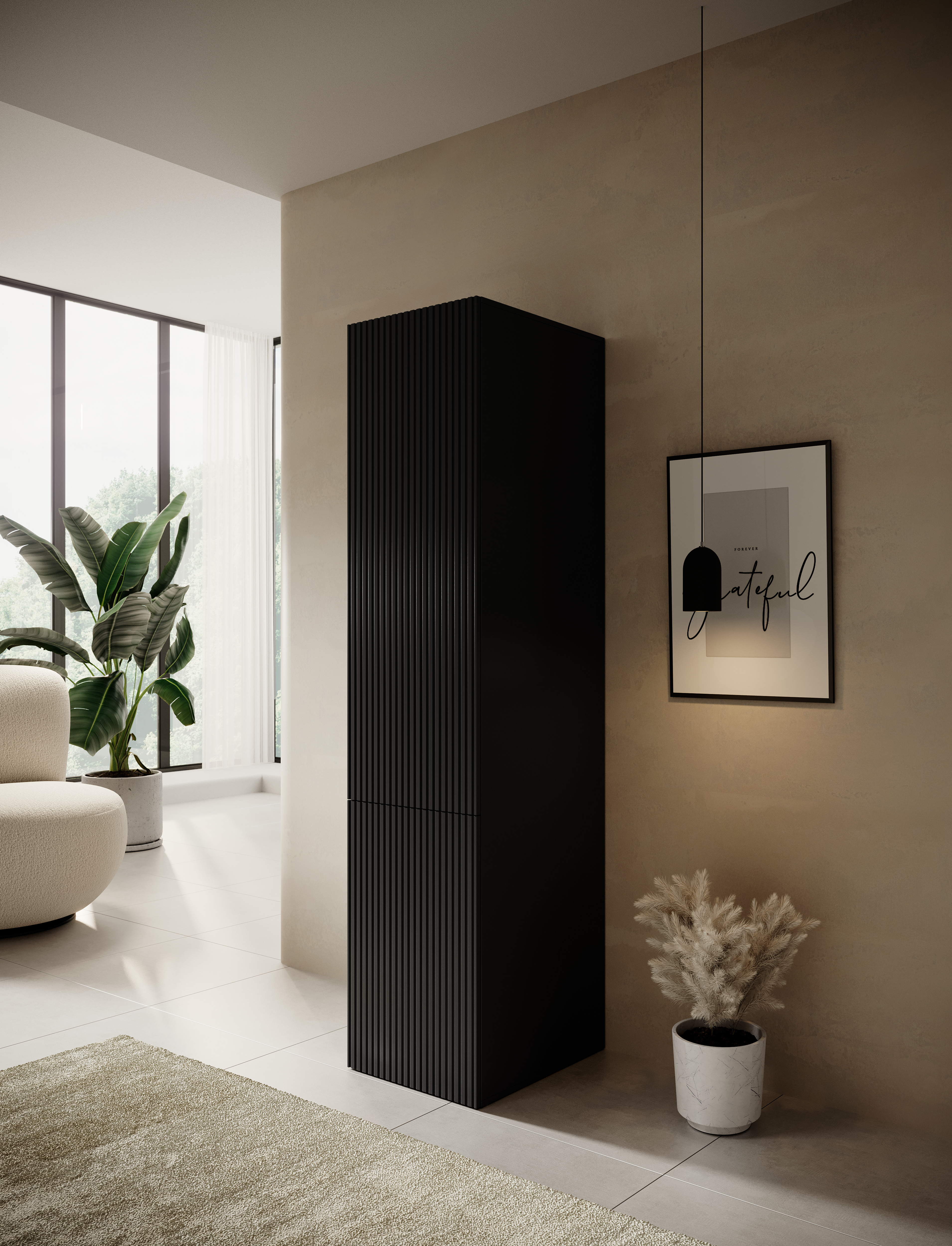 szafa jednodrzwiowa Malia czarny mat