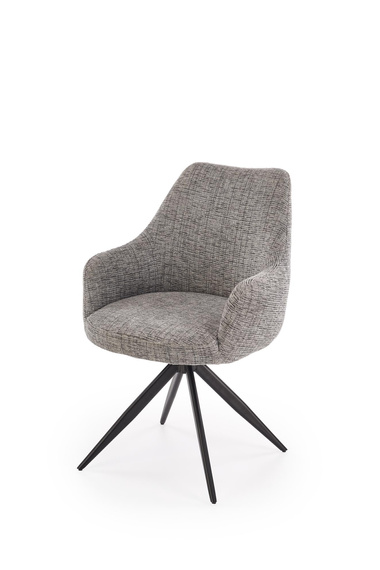 Krzesło obrotowe do jadalni tapicerowane szare K564