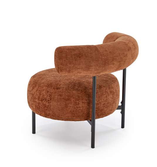 Fotel wypoczynkowy tapicerowany cynamonowy Hazard