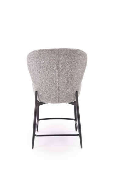 Hoker z oparciem tapicerowany szary / czarny H126