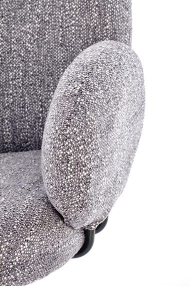 Krzesło do jadalni tapicerowane szare / czarne K568