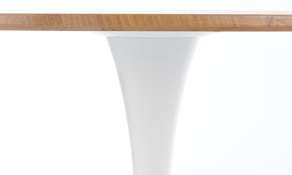 Stół okrągły dąb złoty / biały mat / połysk 80 cm Sting