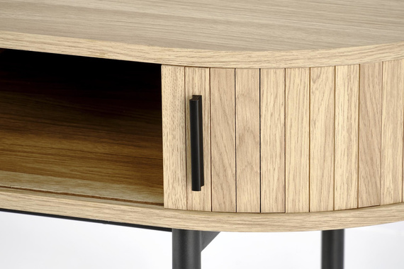 Biurko z drzwiami naturalne / czarne mat 120 cm B51