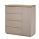 Komoda z szufladami i drzwiami beżowoszara / drewno akacjowe mat 100 cm Cavo