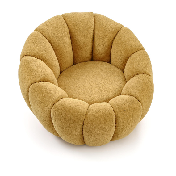 Fotel wypoczynkowy tapicerowany musztardowy Gaspar 2