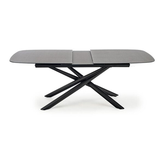 Stół rozkładany szklany szary / czarny mat 180 - 240 x 95 cm Capello