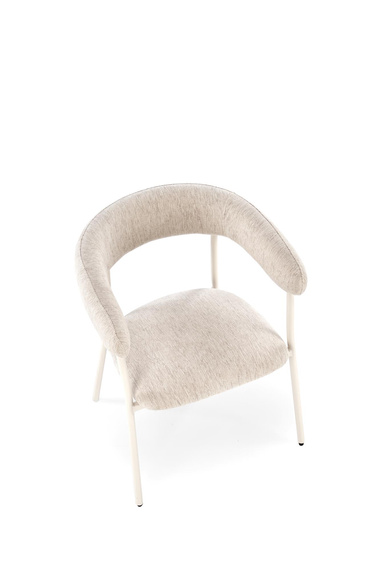 Krzesło do jadalni tapicerowane beżowe / białe K557