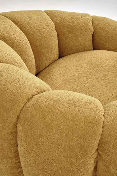 Fotel wypoczynkowy tapicerowany musztardowy Gaspar 2