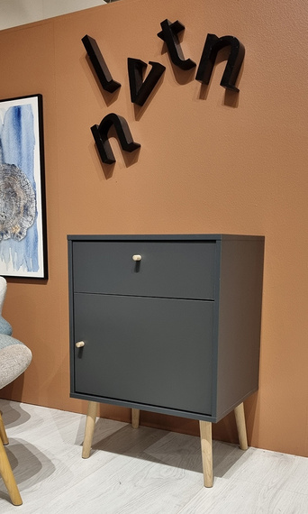 Szafka nocna szara mat 50 cm Bodo