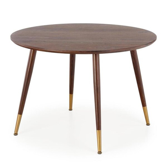 Stół Domenico 110 x 76 cm, orzechowy, detale złote