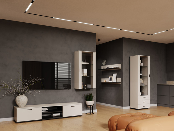 Witryna wisząca przeszklona kaszmir mat 60 x 112 cm Simple