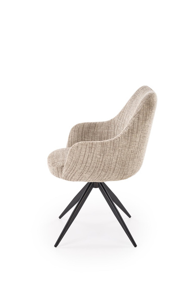 Krzesło obrotowe do jadalni tapicerowane beżowe K564