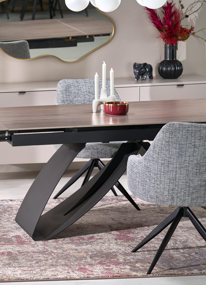 Stół rozkładany orzech / czarny mat 180 - 260 x 90 cm Hilario