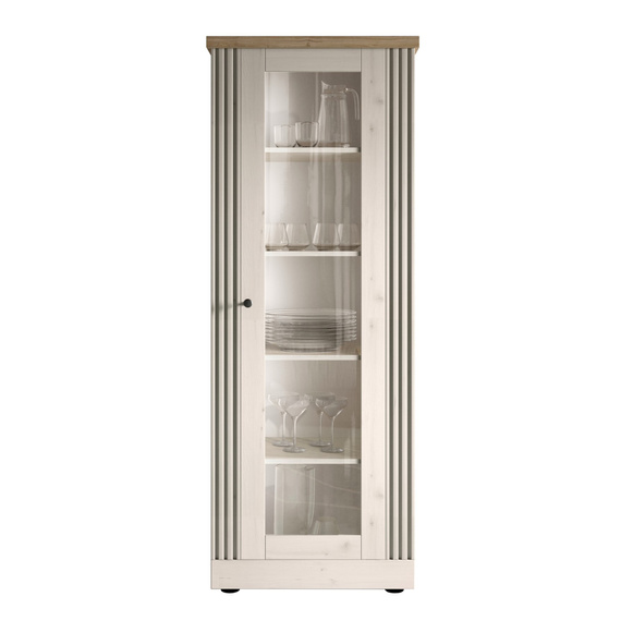 Witryna jednodrzwiowa dąb Meringa/dąb Cadiz mat 72 x 192 cm Avina