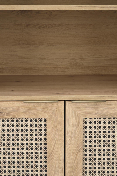 Regał do salonu dąb artisan / czarny mat 80 x 40 x 173 cm Borneo