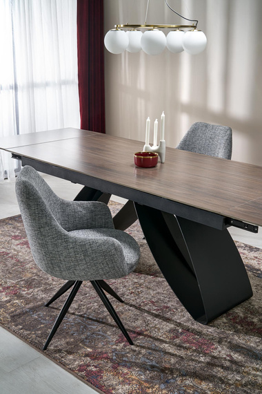 Stół rozkładany orzech / czarny mat 180 - 260 x 90 cm Hilario