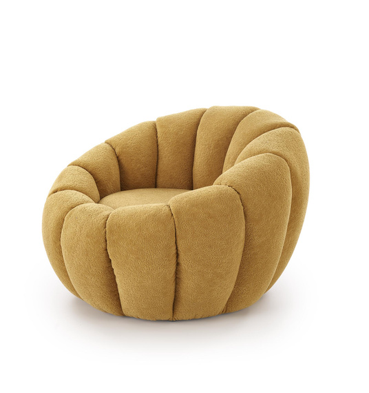 Fotel wypoczynkowy tapicerowany musztardowy Gaspar 2