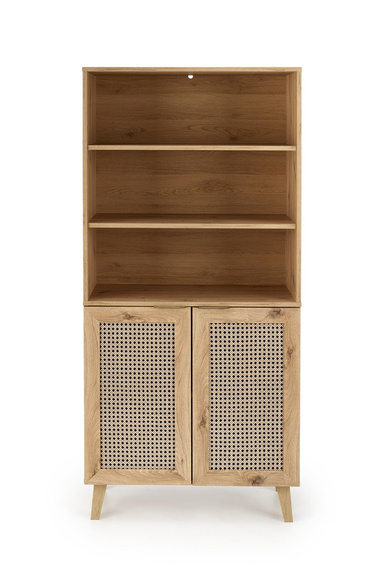 Regał do salonu dąb artisan / czarny mat 80 x 40 x 173 cm Borneo