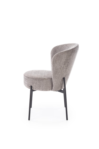 Krzesło do jadalni tapicerowane szare / czarne K590