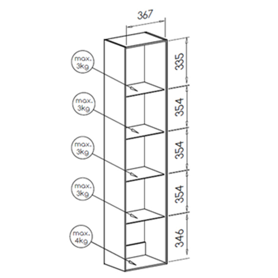 Witryna wisząca przeszklona czarna / dąb wotan mat 40 x 180 cm Vidago