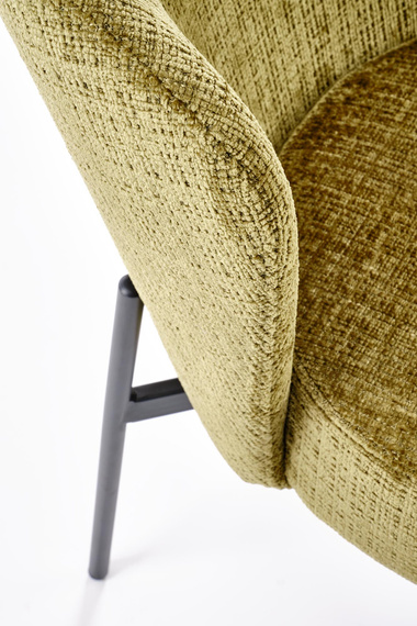 Krzesło do jadalni tapicerowane oliwkowe / czarne K590