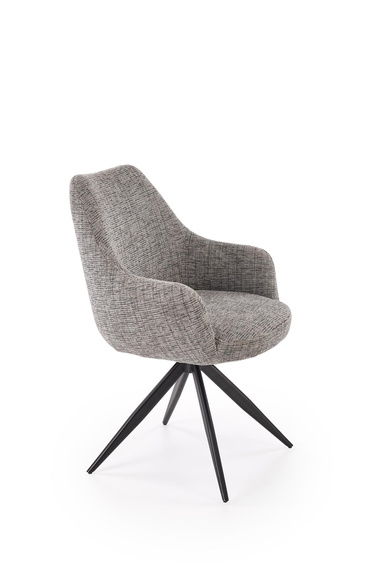 Krzesło obrotowe do jadalni tapicerowane szare K564