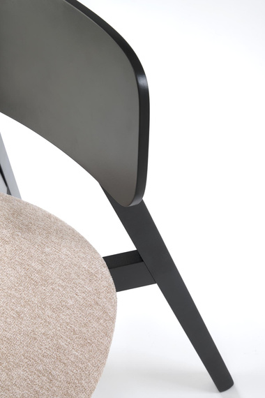 Krzesło do jadalni drewniane tapicerowane beżowe / czarne Hylo