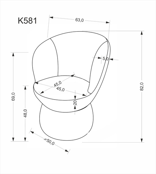 Krzesło do jadalni tapicerowane beżowe K581
