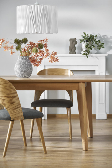 Krzesło do jadalni drewniane tapicerowane szare / naturalne Cadiz