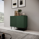 Komoda Noir 98 cm, 2 drzwi, zielony mat z frezowanym frontem, blat artisan