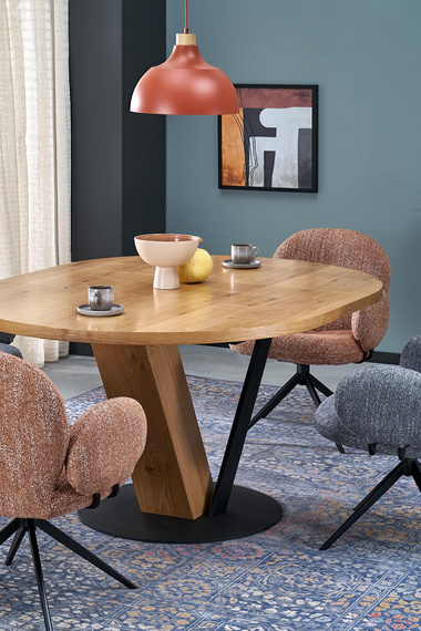 Krzesło do jadalni tapicerowane cynamonowa / czarne K568