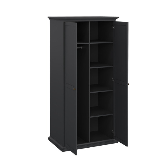 Szafa dwudrzwiowa szara mat 96 x 201 cm Paris