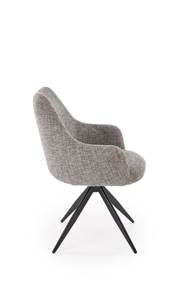 Krzesło obrotowe do jadalni tapicerowane szare K564