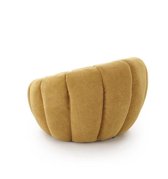 Fotel wypoczynkowy tapicerowany musztardowy Gaspar 2