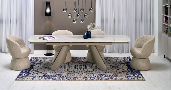 Krzesło do jadalni tapicerowane beżowe K581