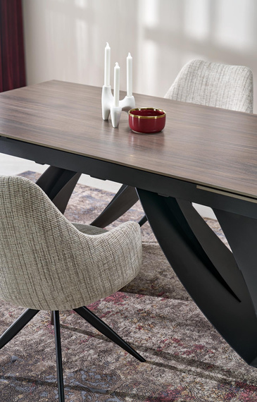 Krzesło obrotowe do jadalni tapicerowane beżowe K564