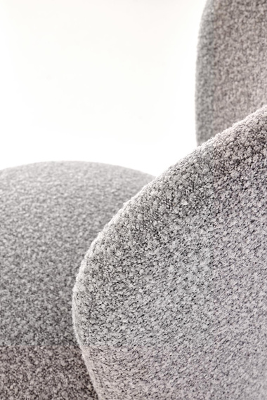 Hoker z oparciem tapicerowany szary / czarny H126