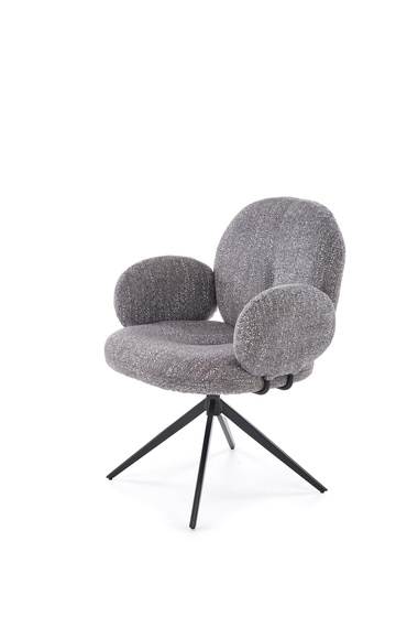 Krzesło do jadalni tapicerowane szare / czarne K568