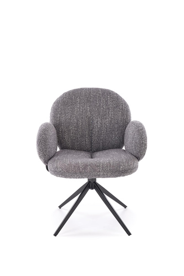 Krzesło do jadalni tapicerowane szare / czarne K568