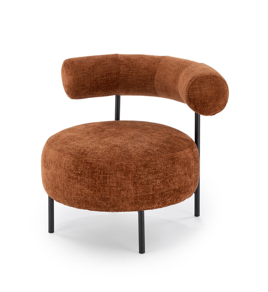 Fotel wypoczynkowy tapicerowany cynamonowy Hazard