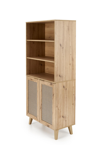 Regał do salonu dąb artisan / czarny mat 80 x 40 x 173 cm Borneo