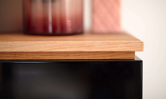 Szafka RTV Luminos czarny wysoki połysk 