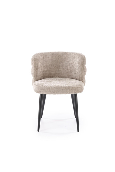 Krzesło do jadalni tapicerowane beżowe / czarne K575