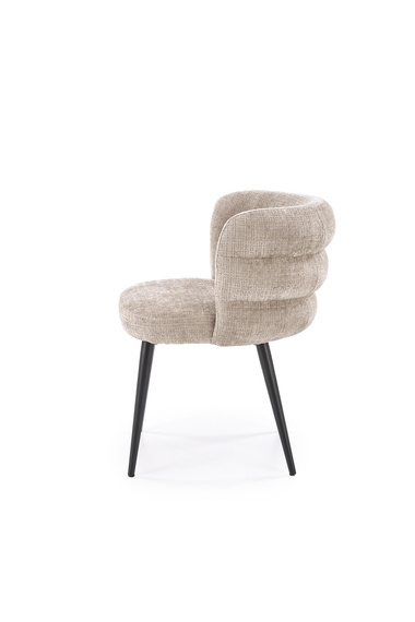 Krzesło do jadalni tapicerowane beżowe / czarne K575