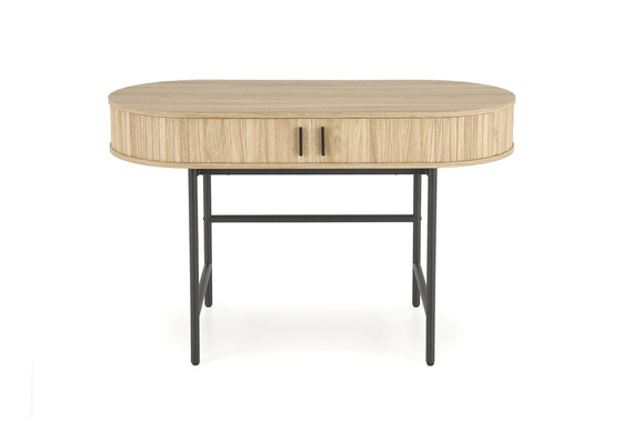 Biurko z drzwiami naturalne / czarne mat 120 cm B51