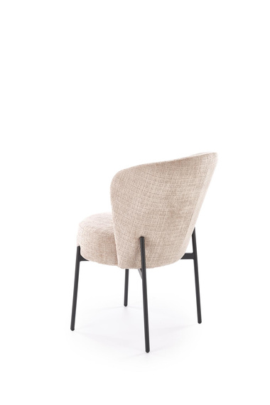 Krzesło do jadalni tapicerowane beżowe / czarne K590