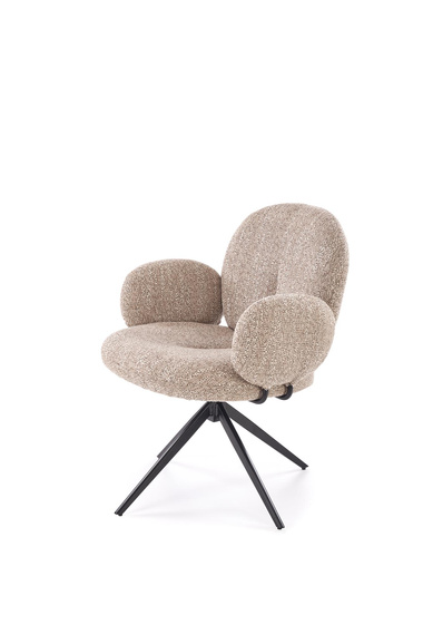 Krzesło do jadalni tapicerowane bezowe / czarne K568