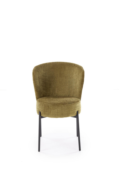 Krzesło do jadalni tapicerowane oliwkowe / czarne K590